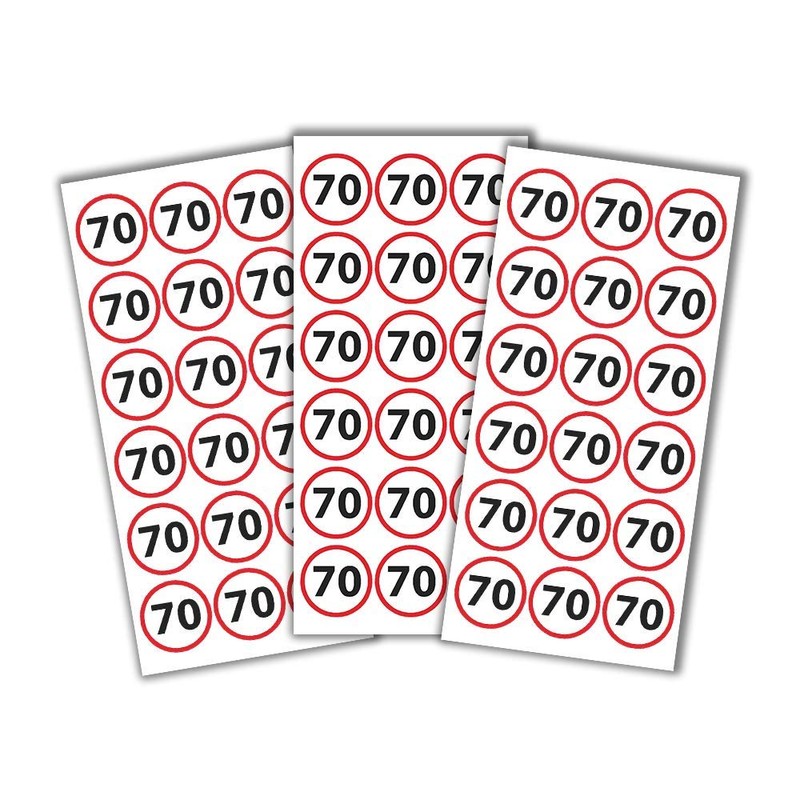 Birthday Stickers 70 Years | Pack of 54 | Stickers