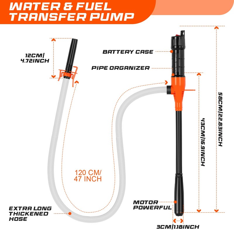 Portable Transfer Pump Battery Operated Electric Siphon Pump for Gas,