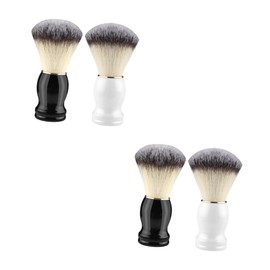 NOLITOY 4 Pcs Men's Shaving Brush Beard Shaving Mustache Shaving Brush Barber Brush for Hair Salon Hair Salon Shave Brush Barber Brush with Handle Mens Shaving Accessories Fiber Wool