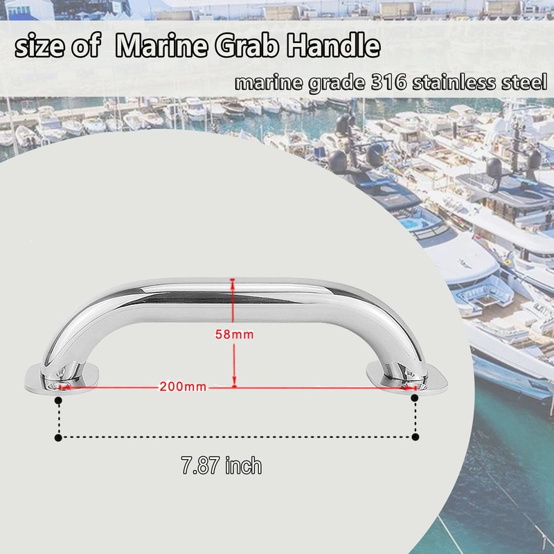 Marine Grab Handle 316 Stainless Steel Boat Handles Grab Polished