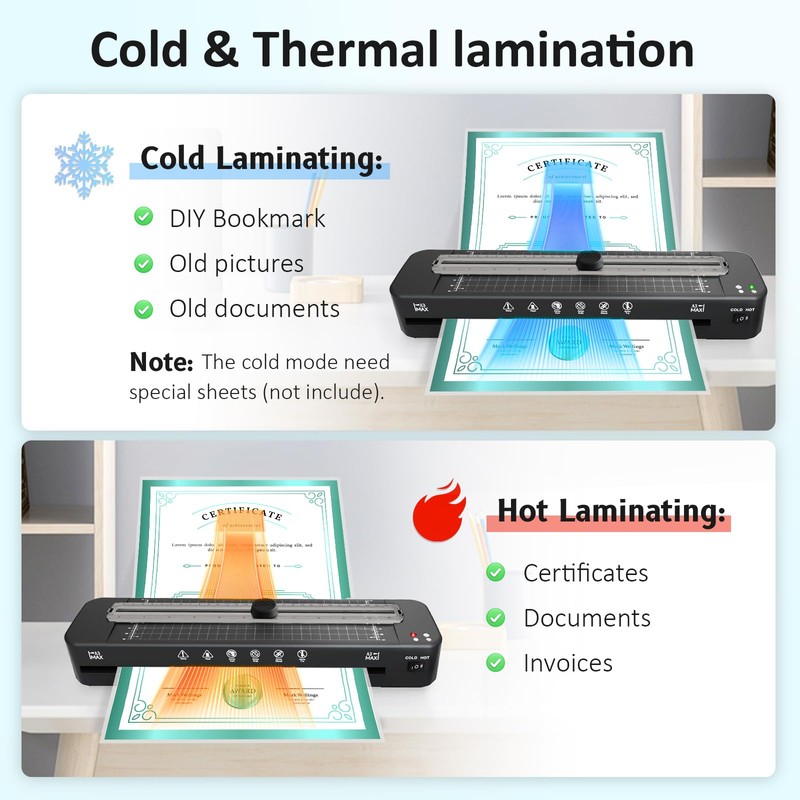 13 Inch Laminator Machine - 11x17 Laminator with 50 Sheets,