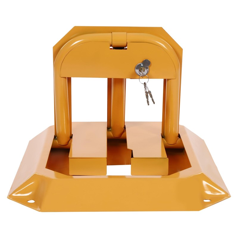 Orange Car Parking Lock,Folding Car Parking Lock with Keys,Manual Parking