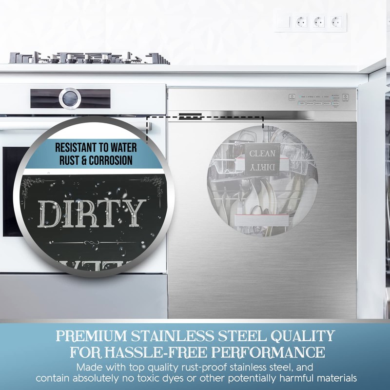 Dishwasher Sign Clean Dirty Signs Stainless Steel Interior Indicator -