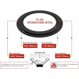Yamaha 10 Inch Foam Speaker Repair Kit FSK-10i (PAIR)