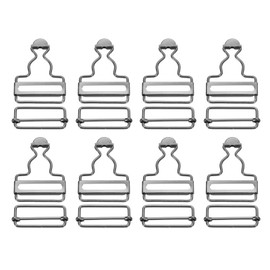 uxcell Overall Buckles, 8 Sets Retro Metal Suspender Replacement Buckles 38mm(1-1/2") Inner Width for Trousers Cotton Jacket Jeans, Gun-black