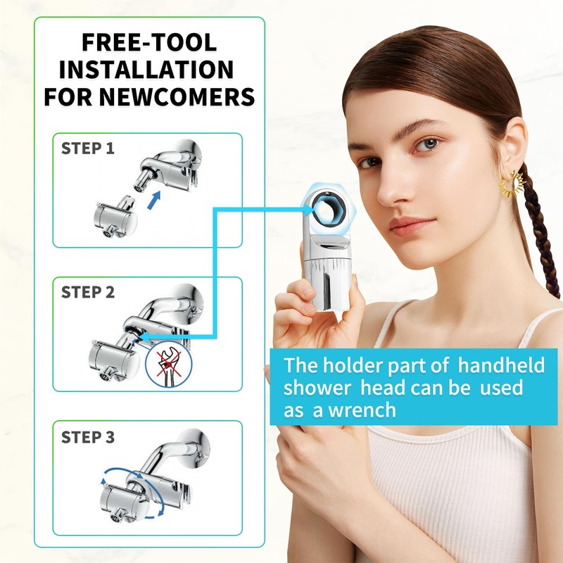 INEFATH Rain Shower Heads with Handheld Spray Combo 30 Settings