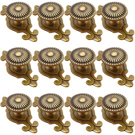 Kelier Brass Cabinet Knobs, [12 Pack] Vintage Retro Mushroom Drawer Knobs with Backplate, Dresser Pull Handles for Kitchen/Cupboard/Wardrobe/Cabinet (Gold, 12 Pieces)