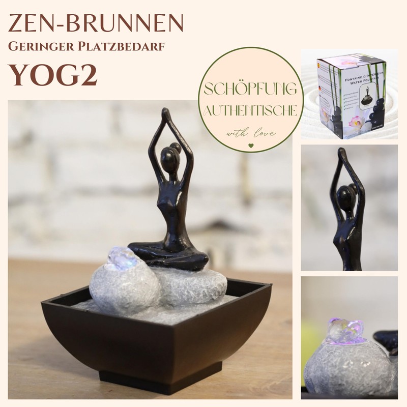 Zen'Light YOGA1 Springbrunnen Polyresin Schwarz 12 x 12 x 17