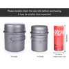 iBasingo Titanium Pot Pan Set Lightweight Camping Cookware Outdoor Kitchen