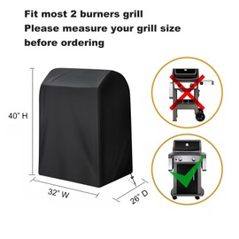 Samhe - Funda para Parrilla de Gas, Resistente al Agua, Resistente a los Rayos UV, para Nexgrill Brinkmann Weber Char-Broil y más, S: 32" W x 26" D x 40" H
