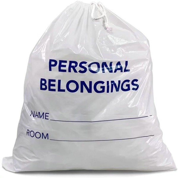 Drawstring Patient Belonging Bag, 1.6 mil Thick, 18" W x