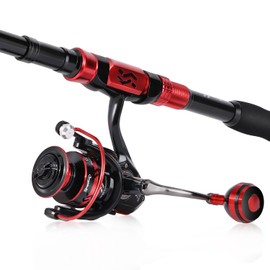 Sougayilang Fishing Rod and Reel Combos, Telescopic Fishing Pole with 12+1BB Spinning Reel for Travel Saltwater Freshwater Fishing-2.1M Rod with 2000 Reel