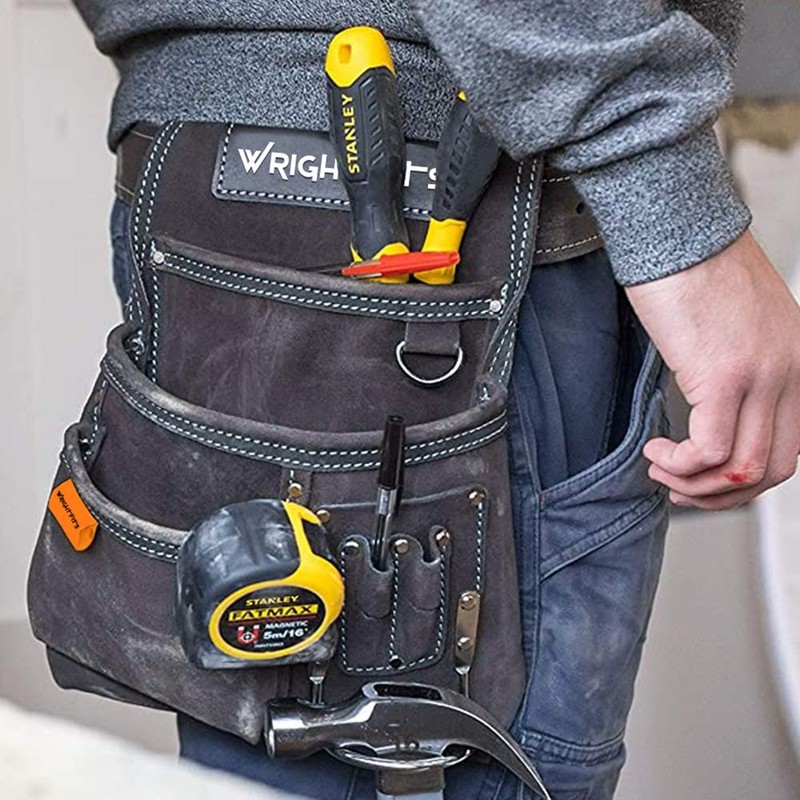 WrightFits Leather Nail and Hammer Pouch with Multi Pockets |