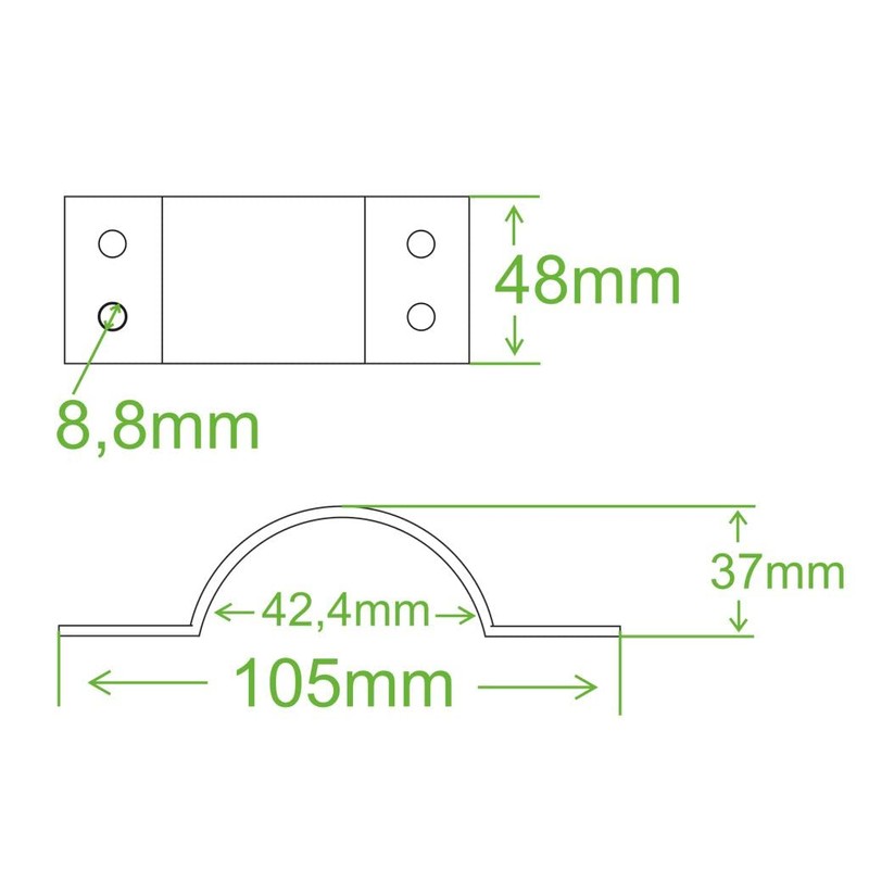 Pack of 2 Pipe Clamps for Pipes with 40 -