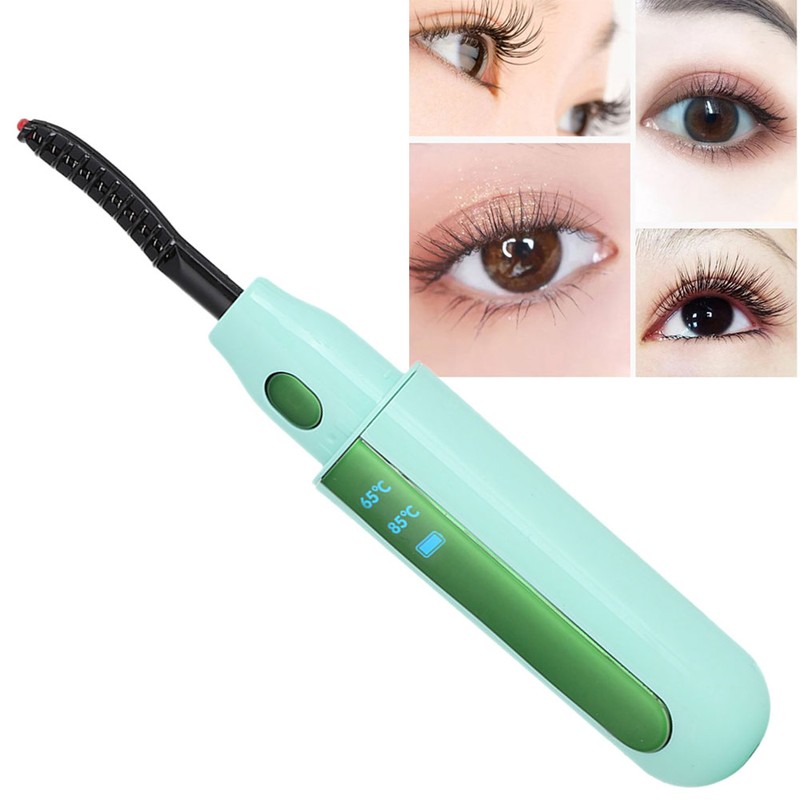 Electric Eyelash Curler LongLasting Heated Curler Natural Eyelash Perming Tool(Green