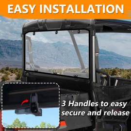 StarknightMT Rear Window For Ranger Midsize 570 500 - UV-proof Heavy Duty Ranger Rear Windshield Compatible With 2015-2023 Polaris Ranger Midsize 500/ 570/ SP 570/ CREW/ETX/ EV, Clear