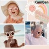KamQen Flexible Flower Polarized Pink Mirrored Baby Sunglasses with Strap