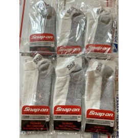 Snap-on 6 Pairs Men's White Snap On Tools LOW PROFILE Socks Medium FREE Shipping
