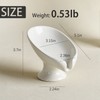 Soap Dish, Soap Holder Self Draining Leaf Shape Ceramic Soap