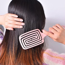 Cepillo de Pelo Curvado con Ventilación con Fácil Desenredar, Peine para Desenredar el Cabello con Masaje del Cuero Cabelludo, Cepillo de Peinado Curvado con