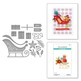 Spellbinders S4-1358 Delivering Joy Sleigh Etched Dies from The Handmade Holidays Collection
