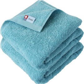 imaa Imabari Towel, Certified, Fluffy Bath Towel, Thin, Absorbent, Quick Drying, Made in Japan, Set of 2, 100% Cotton, Sky Blue