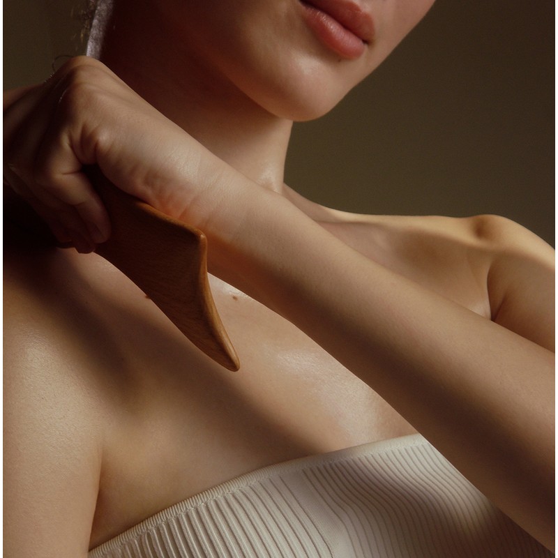 Aromatica Beachwood Massage Tool for Healthy Face & Body Line