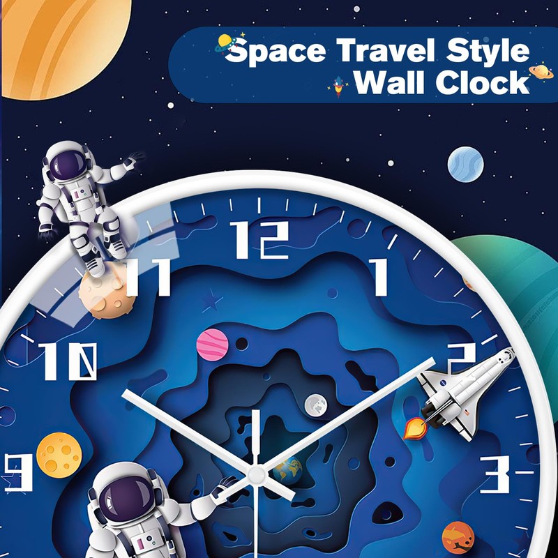 WEEKSUN 25 cm Children's Wall Clock, Silent Wall Clock, Easy