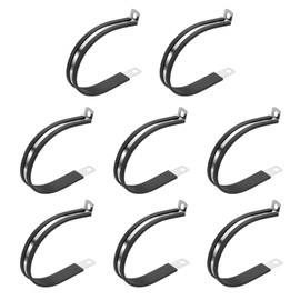 PATIKIL 2-3/4 Inch Cable Clamp, 8 Pack 304 Stainless Steel Rubber Cushioned Insulated Pipe Metal Clamp for Tube Pipe Hose Cable Wire Cord Installation