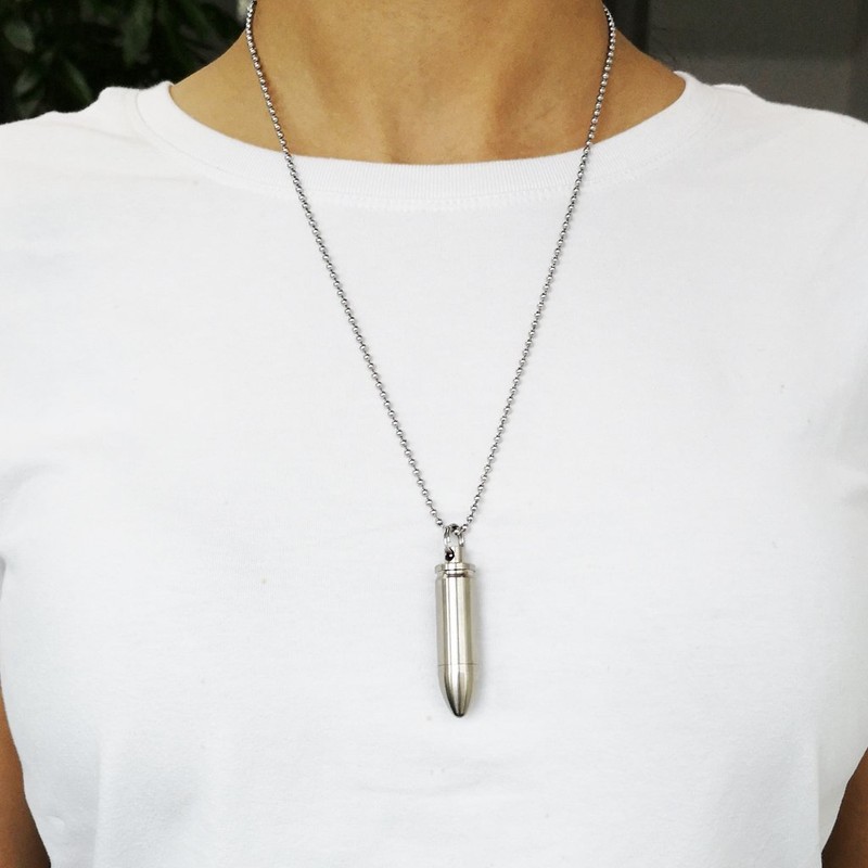 Small Pill Box Titanium Pill Fob Necklace Bullet Nitro Mini
