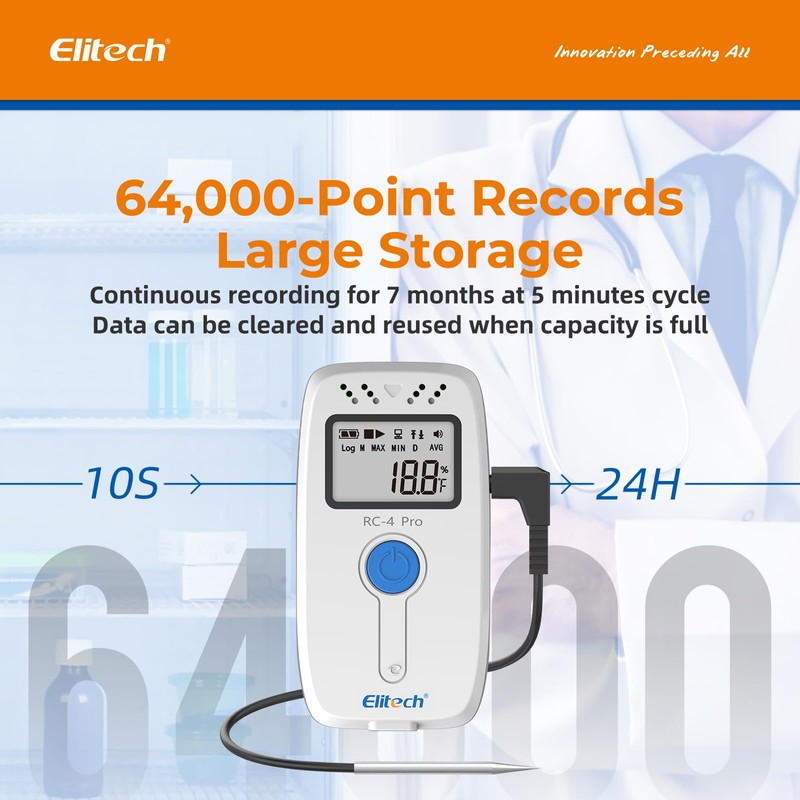 Elitech PDF USB Digital Temperature Humidity Data Logger Reuseable Recorder