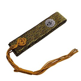門徒, Chapter, Stands 肩衣, Half 袈裟 Honeycomb (kikkou) Gold Through White 浄土真宗 Stamped 本願寺 WOD (West) (r4-g007 – 1)