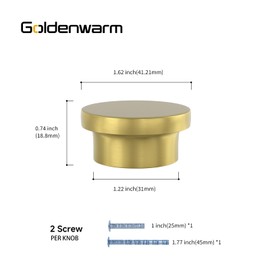 goldenwarm Set of 4 Cupboard Knobs Vintage Drawer Knobs Knob for Cupboard Door Knobs Gold