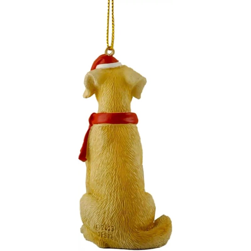 Yellow Labrador Christmas Tree Ornament Figurine Statue Sculpture