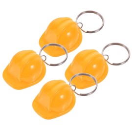 TOPBATHY Mini Helmet Keychain 4pcs Small Construction Safety Hat Keychain Tiny Hard Worker Hat Key Ring Pendant for Construction Party Favors Goody Bag Fillers