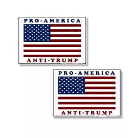PRO AMERICA Anti TRUMP Decals USA BUMPER STICKER 2 PACK  6" wide