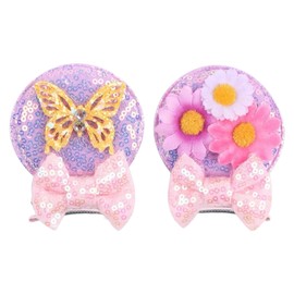 Isabela Minnie Mouse Inspired Encanto Sequin Ear Hair Accessories Clips for Girls - 1 Pair (2 pcs)