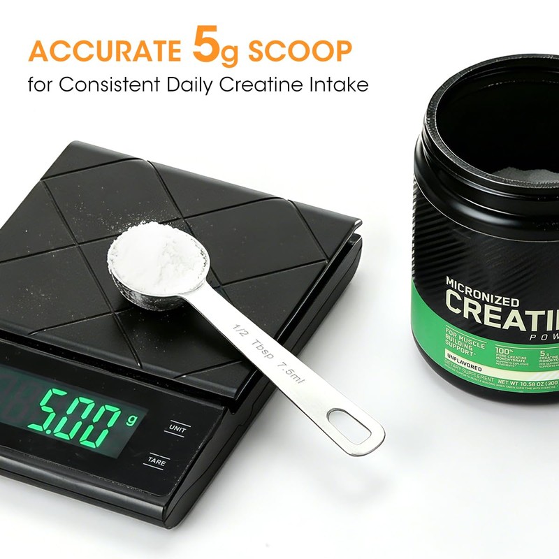 Aieve 5g Creatine Scoop,2 Pack Stainless Steel Measuring Scoops for