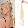 26 Inch Long DIY Braided Ponytail Extension,Elastic Tie Straight Sleek Wrap Around Braid Hair Rui Yok Extensions Ponytail Natural Soft Synthetic Hair Piece for Women Daily Wear (Gloden Brown+Blonde)