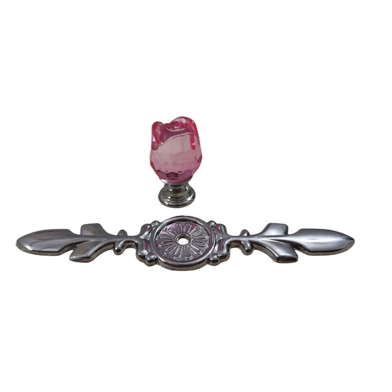 Wannianmu 4 Pack Drawer Dresser Knobs Pull Handles,Rose Flower Clear