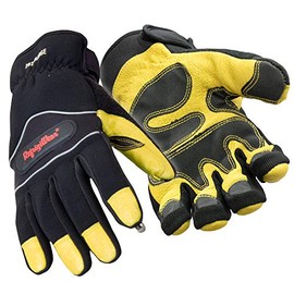 RefrigiWear Insulated Tricot Lined High Dexterity Gloves with Touch-Rite Nib for Touchscreen Capability (Gold/Black, 2XL)