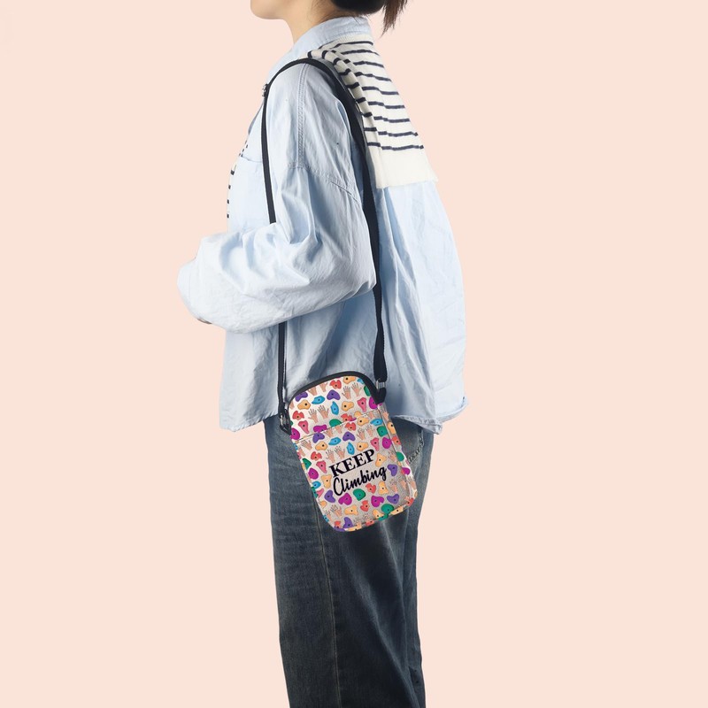 Rock Climbing Gift Keep Climbing Crossbody Bag Rock Climber Gift