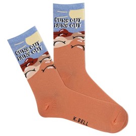 K. Bell Socks Women's Crew, Suns Out Buns (Flesh), 4-10