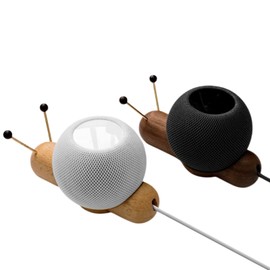 Cute Stand for Homepod Mini Real Wood Stable Non-Slip Smart Desktop Holder for Home Pod Mini Speaker (Khaki)