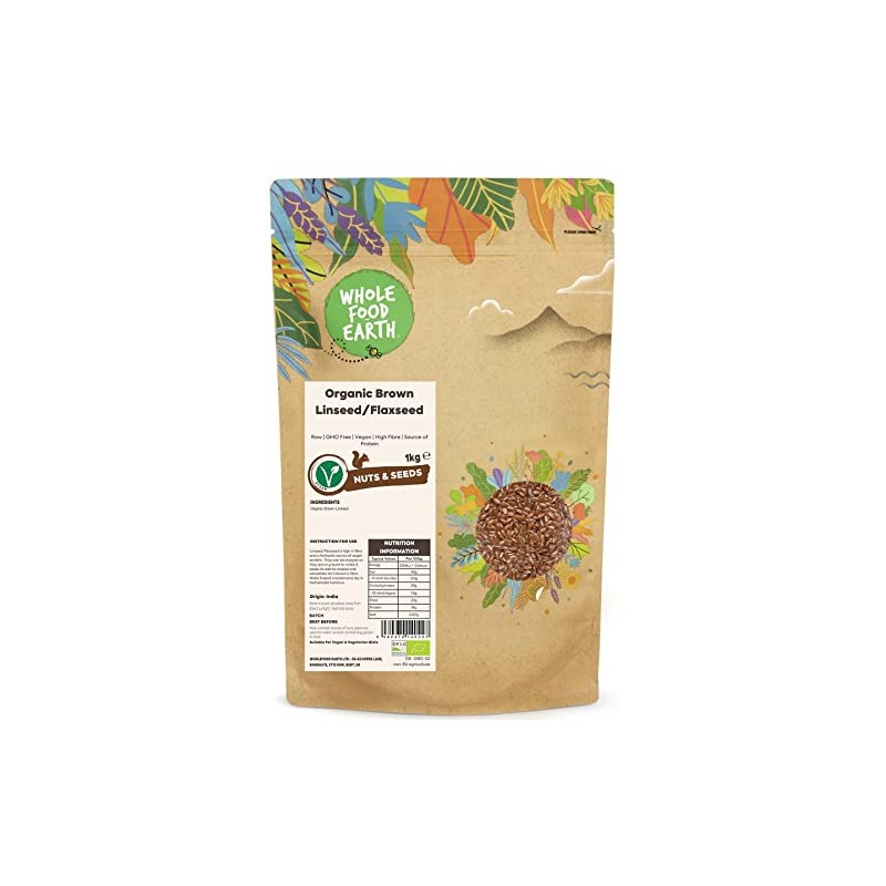 Wholefood Earth Organic Brown Linseed, 1 kg