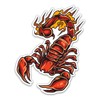 GT Graphics Red Scorpion on Fire - 3" Vinyl Sticker