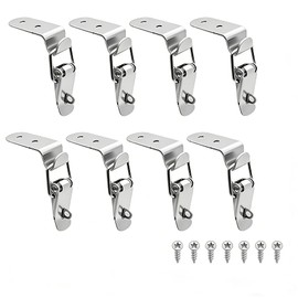 8-Pack Stainless Steel 90 Degree Spring Toggle Latches with Clasp Buckle Latch and Screws for Tool Box, Cabinet, Case, Barn