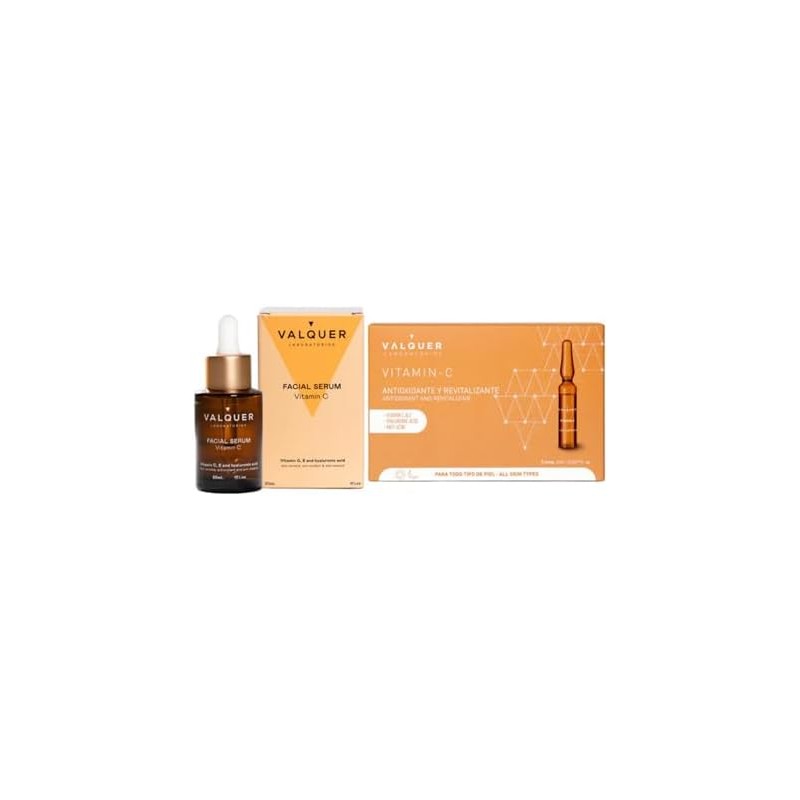 Valquer Pack Facial Vitamina C Serum 30 ml y Ampollas