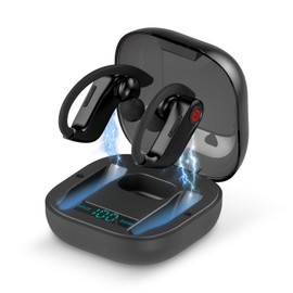 Jinpei Wireless Earbuds, Sports Headphones, Fast Charging,30H Playtime, Microphone, Deep Bass, with Smart LED Display for Sports Running Gaming JE-03B