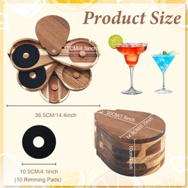 Acacia Margarita Salt Rimmer Set, 5 Tier salt rimmer for cocktails with 10 Sponges, Ideal for salt and sugar cocktails House Party